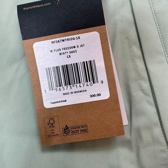 The North Face Womens Freedom Jacket Plus Size 1X Misty Sage - Picture 9 of 9